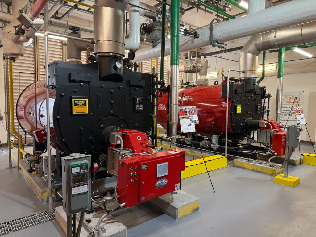 Reverse view of the newly installed boilers.